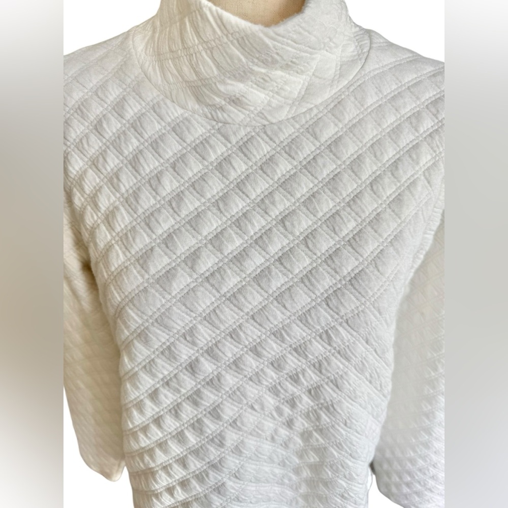 J. Crew Quilted Mockneck Pullover Women’s Small Ivory Top - Picture 5 of 10